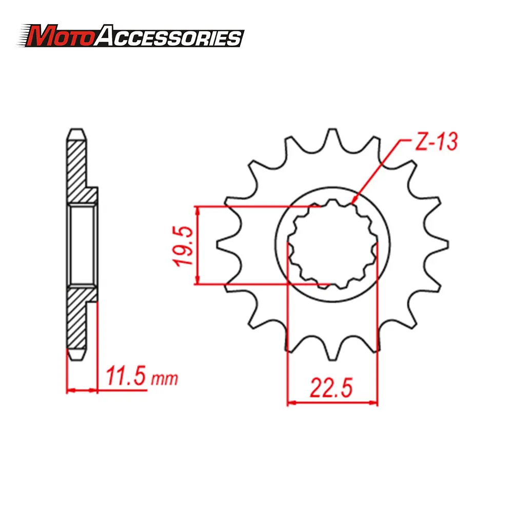 For Suzuki DRZ125 18NC Front Engine Sprocket Motorcycles Chain Sprocket Dirt Pit Bike Motorcycle Accessories