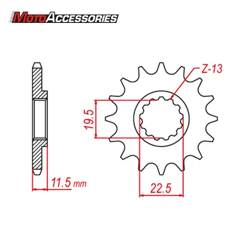Imagen 2 del producto Piñón delantero para motor de motocicleta Suzuki, accesorio para moto, DRZ125 18NC