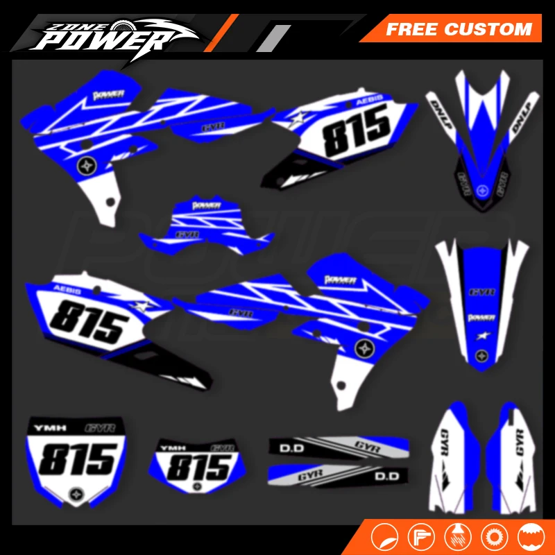 Powerzone For Yamaha WRF450 2016 2017 2018 YZF450X 2015 2016 2017 2018 Custom Backgrounds Graphics Decals Sticker Kits 09