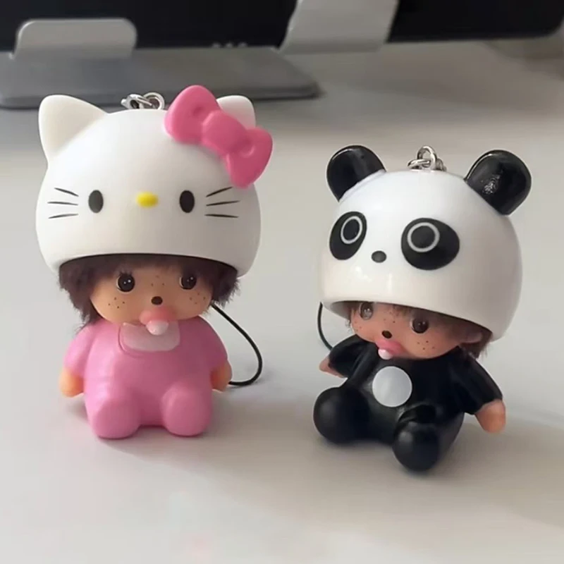 

Hello Kitty Keychain Vinyl Anime Figure Cute Cartoon Keyring Car Pendant Desktop Ornament Wedding Gifts 몬치치 키링