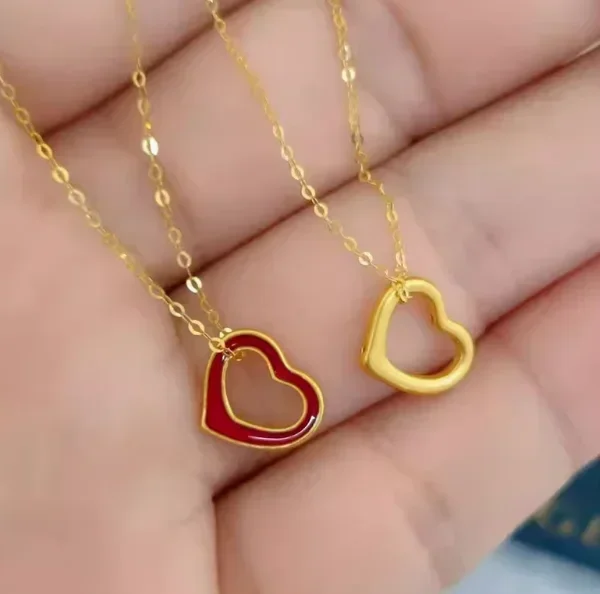 

999 real gold heart shape pendants heart charms jewelry accessories pendant charms 24k gold pendant for women