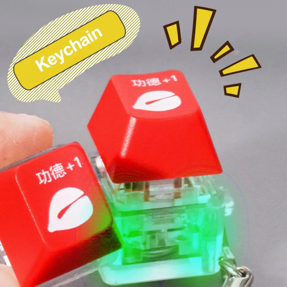 Keyboard Caps Fingertip Toy Pocket-sized Mechanical Keyboard Keycap Fidget Toy with Light-up Effect Relieve Boredom for Portable