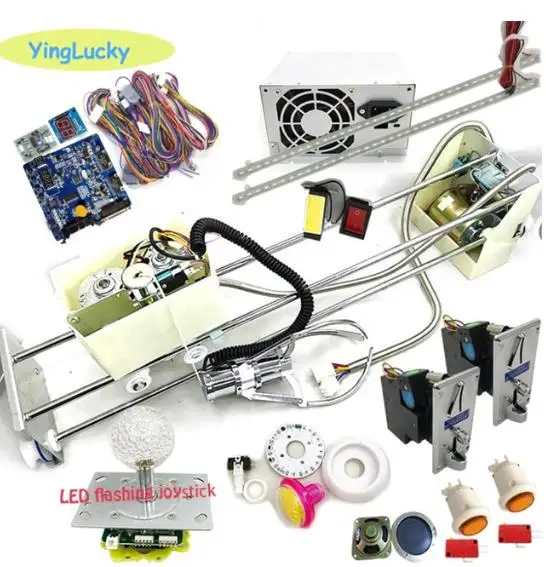 Crane Arcade Claw Game Vending Machine Kit, DIY Toy, 53 Gantry with Game Board, Joystick Buttons, Power Supply, LED Light