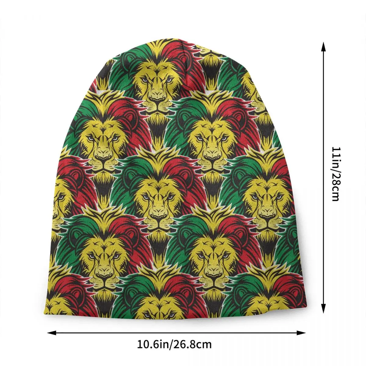 Custom Jamaica Rasta Lion Skullies Beanies Caps Unisex Winter Warm Knit Hat Reggae Jamaican Flag Bonnet Hats Outdoor Ski Cap image 2
