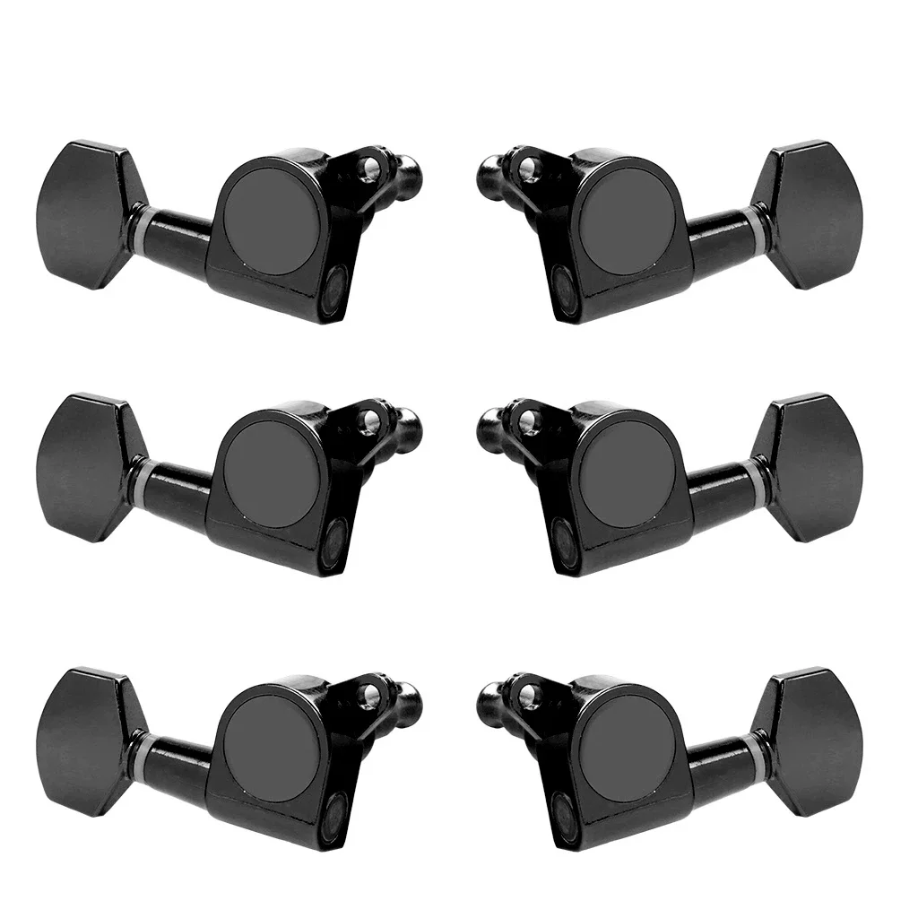 1 SET 6PCS Black 3L3R Guitar Pegs Electric Guitarra Tuning Pegs Tuners Machine Heads Black Electric Acoustic Guitar Accessories