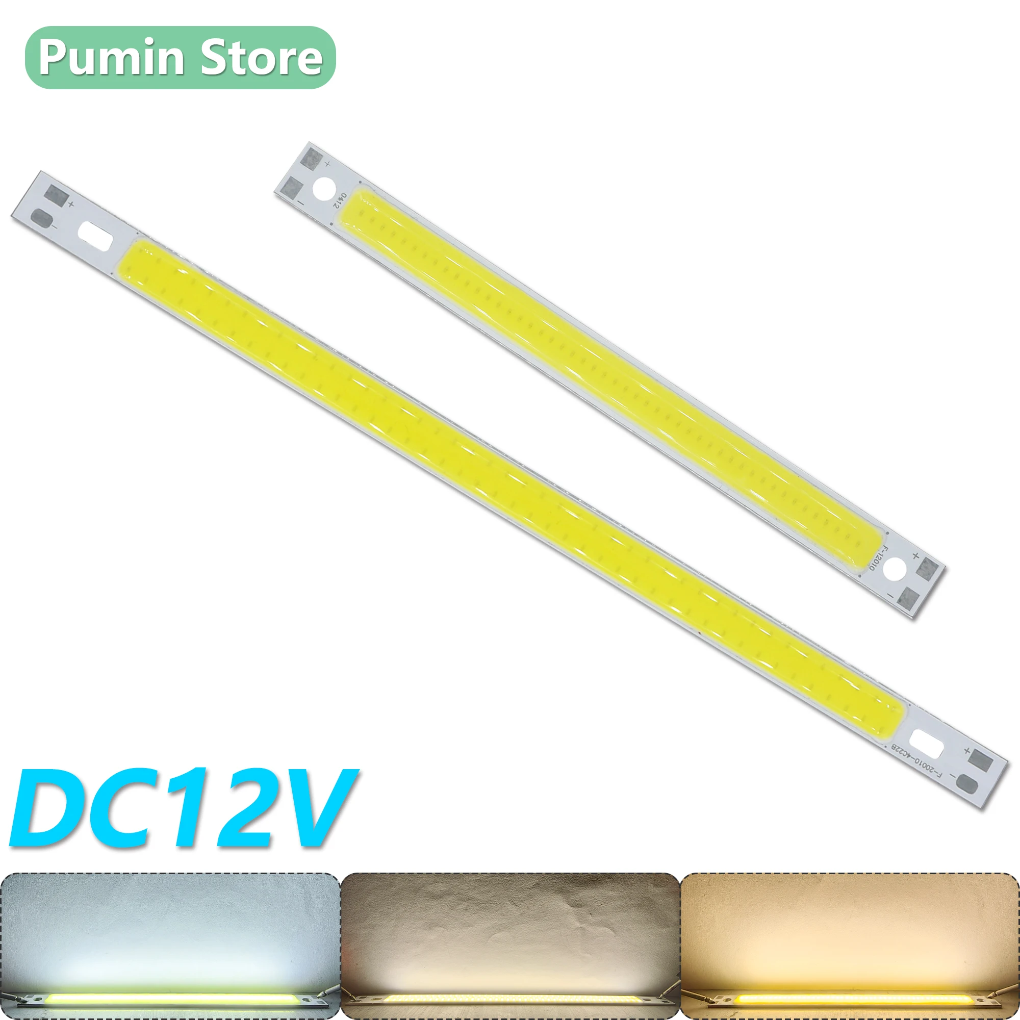 LED 12V COB Strip Light or Light Emitting Diod 12W 6W White 6500K Warm White 1000-1500LM COB LED Strip Light COB Strips Lamp