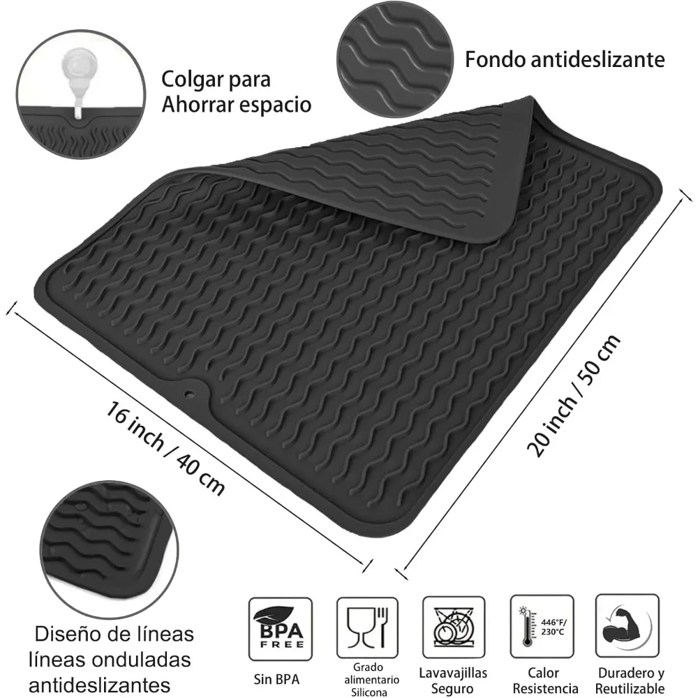 50 X 40 Cm Foldable Kitchen Sink Mat, Anti-slip,High Temperature Resistant, Dish Drying Mat, High Temperature Resistant,coasters