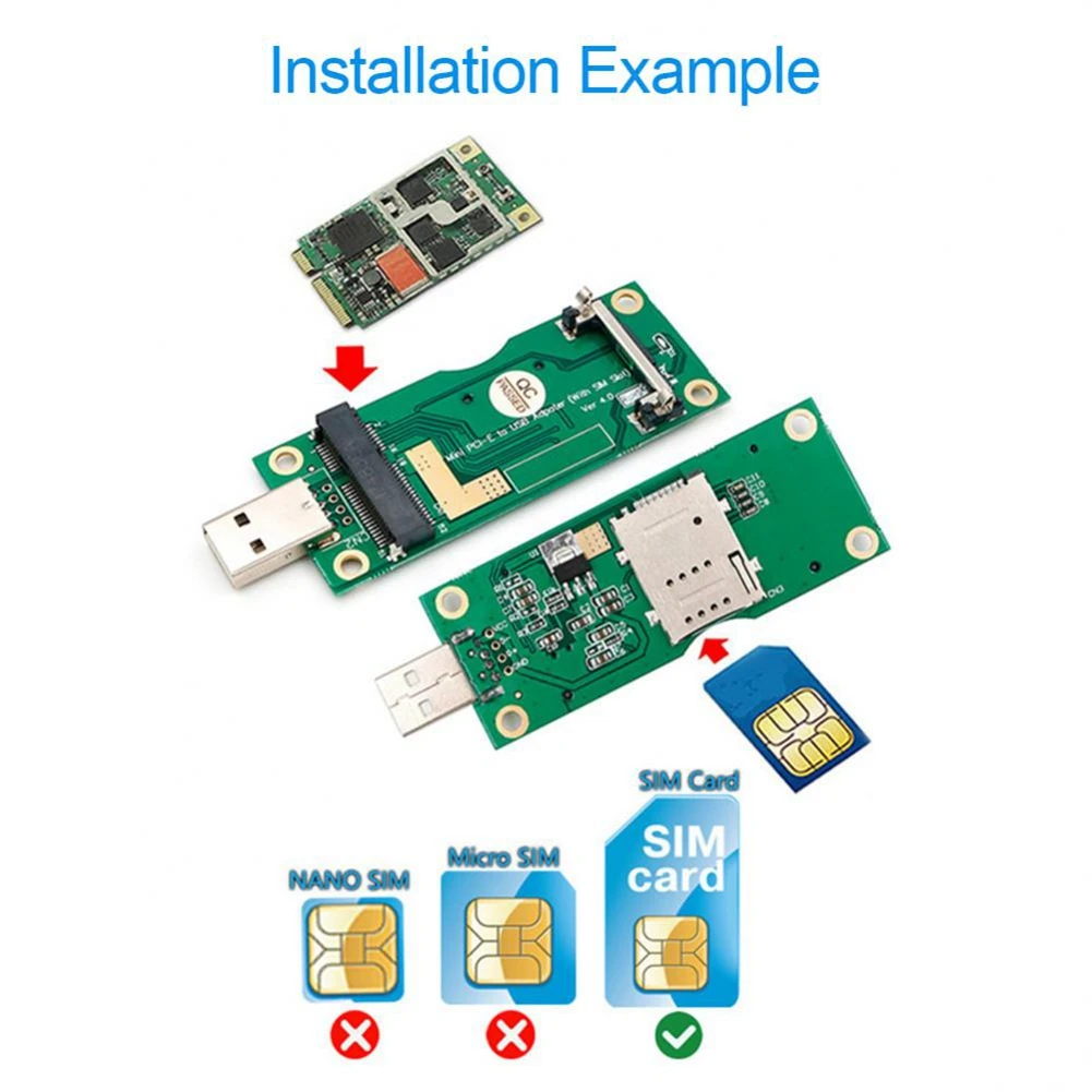AED5-1 Pcs Mini PCI-E To USB2.0 Adapter With SIM 8Pin Card Slot Plug And Play For Bitcoin Litecoin BTC Mining