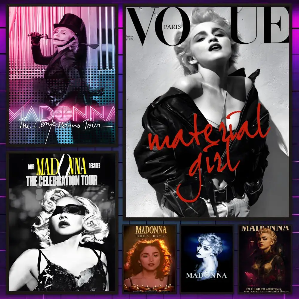 Pop Superstar M-Madonnas Poster Versatile HD Waterproof Wall Art Self-Adhesive Decor For Any Space Ideal Gift