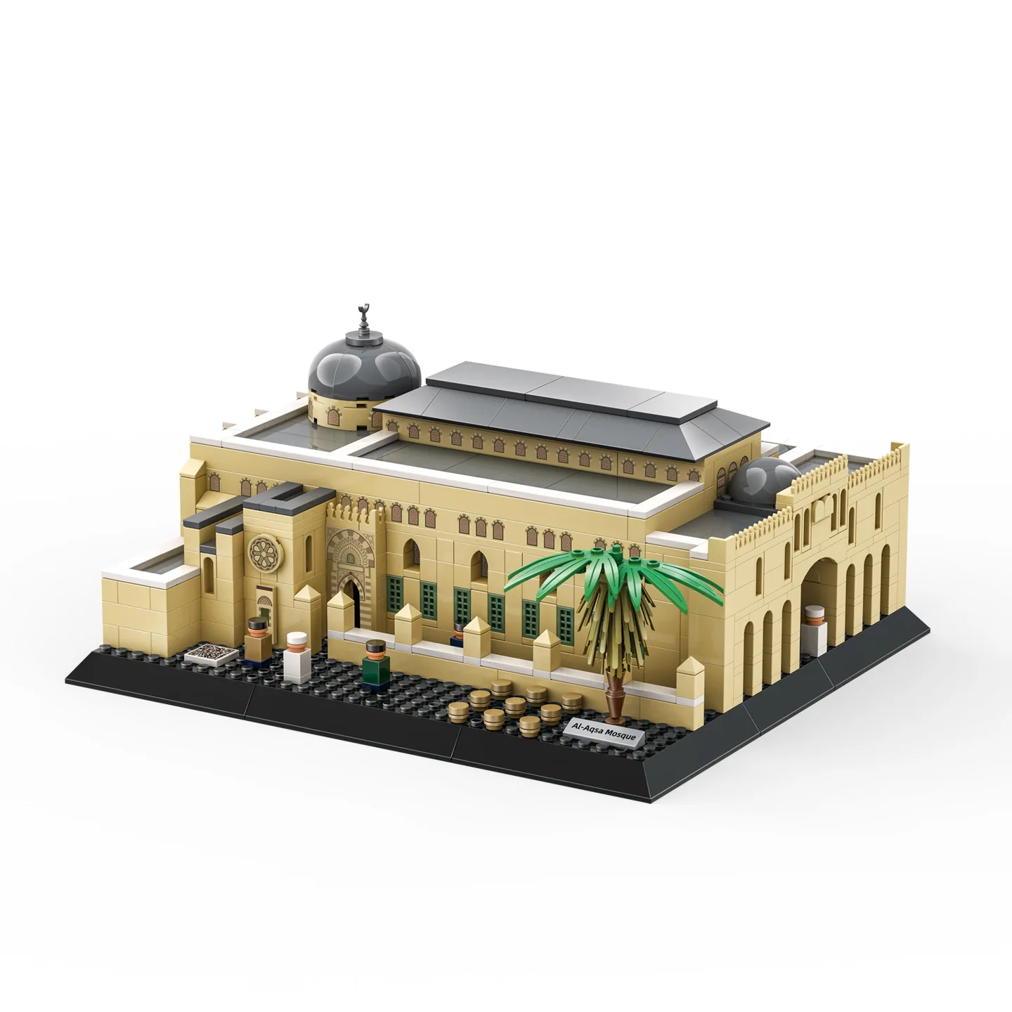 

Jerusalem Al-Aqsa Mosque Micro Blocks Small Parts Islamic Architecture Model Bricks Construction DIY Toy for Adults Educati