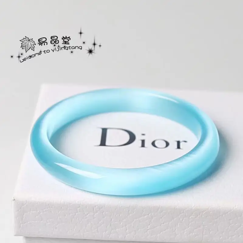 

Light blue opal bracelet fashion wide version genuine women's gift box pure natural fashion versatile