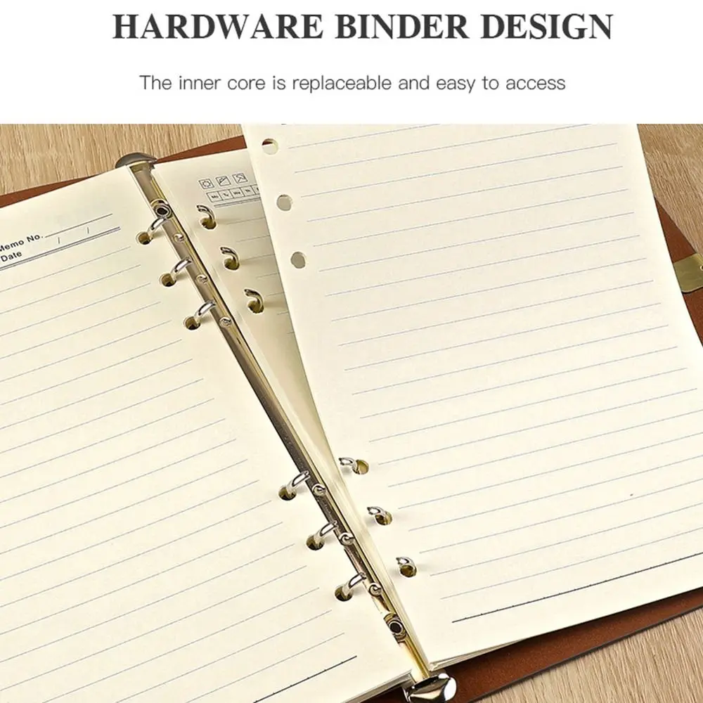 

Блокнот формата А5 на 80 листов с горизонтальной линовкой, обложка из мягкой искусственной кожи, сменные листы, износостойкий ежедневник для студентов