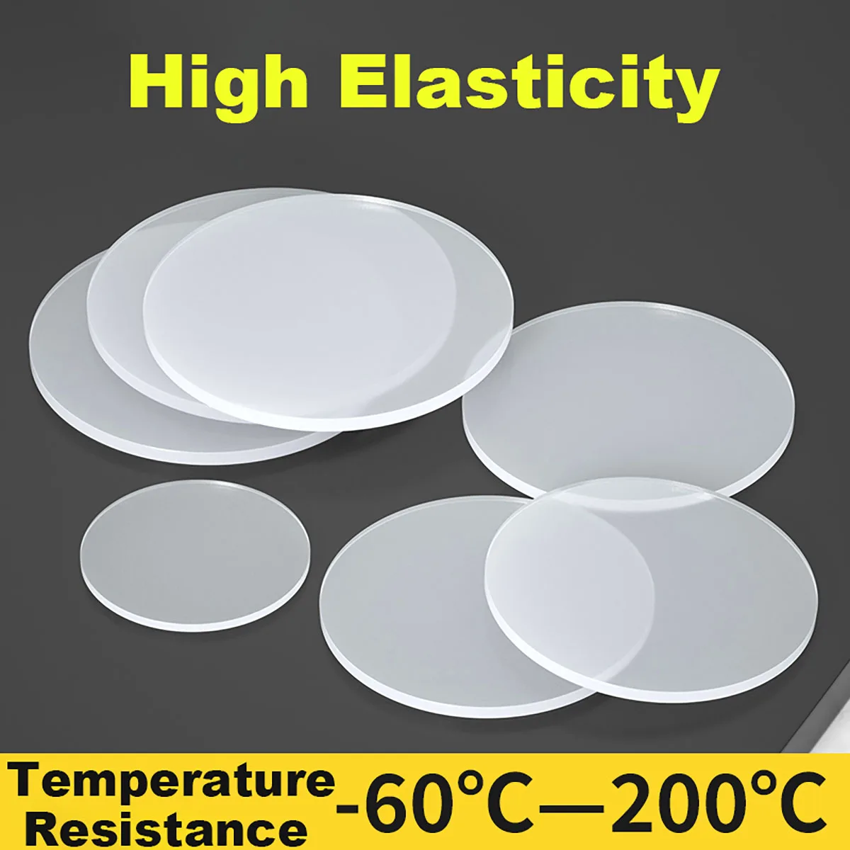 10pcs White Solid Round Silicone Rubber Sheet Seal Gaskets Pad Dia 5 8 10 12 15 20 25 30 35 40 45 50 55 60-100mm Thick 0.5mm-8mm