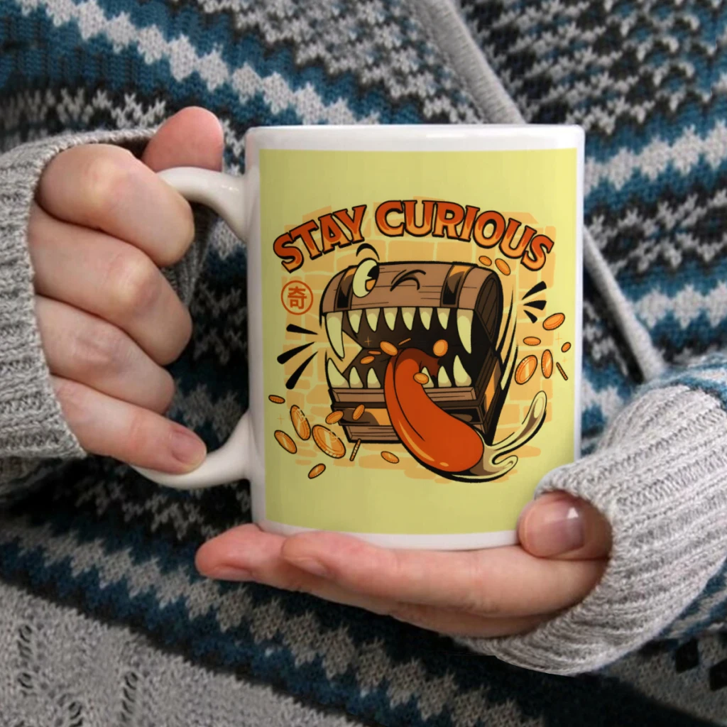 

Stay Curious Mimic RPG by Tobe FonsecaCoffee Mug Tea Cup 11oz Coffee Cup Funny Birthday Ceramic Mug Personalized Cup