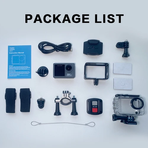 Imagen 2 del producto Cámara de acción 4K para bicicleta, estabilizador electrónico, cámara de acción WiFi 5k, cámara deportiva, casco, cámaras de grabación de vídeo para go pro