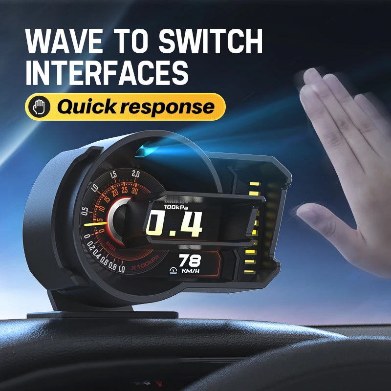 Car OBD2 HUD Intelligent Tester GPS Compass On Board Computer Head Up Display Speedometer Altimeter Slope Meter Diagnostic Tools