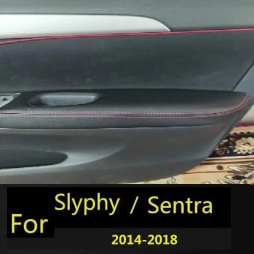 For Nissan Sentra 2012 2013 2014 2015 2016 2017 2018 Microfiber Doors Panel Armrest Leather Cover Protective car interior