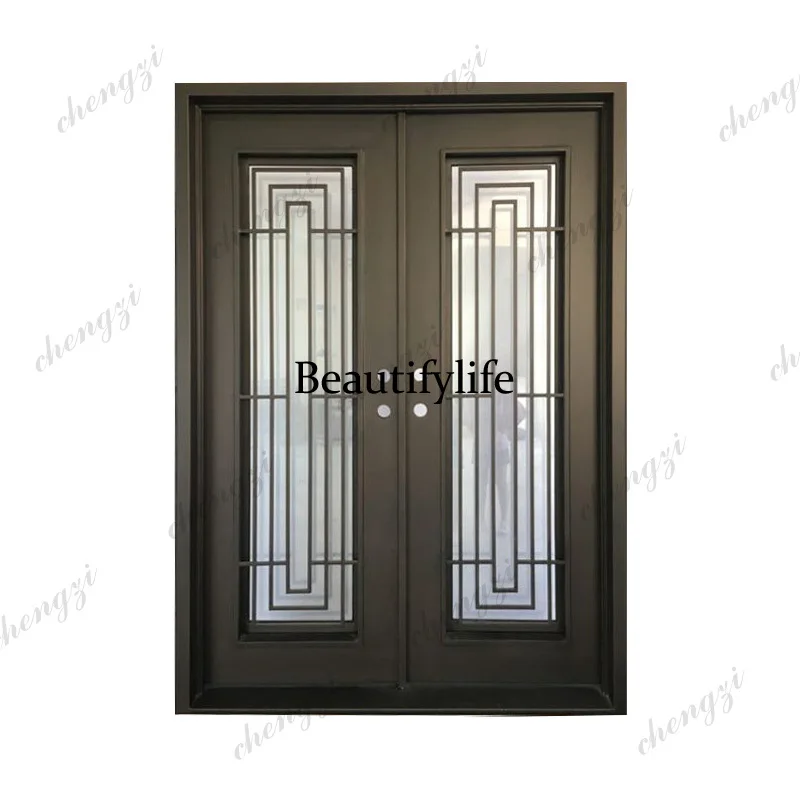 Z138 Customization Customized New Product Double Wrought Iron Security Doors Front Entry Door Modern Iron Door Design