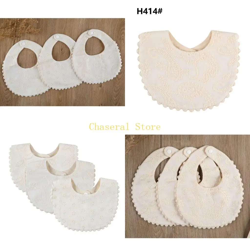 

E7CE мягкое хлопковое полотенце Super Abripent Pellover Baby Bib с нежной вышивкой одежды Acces Acces