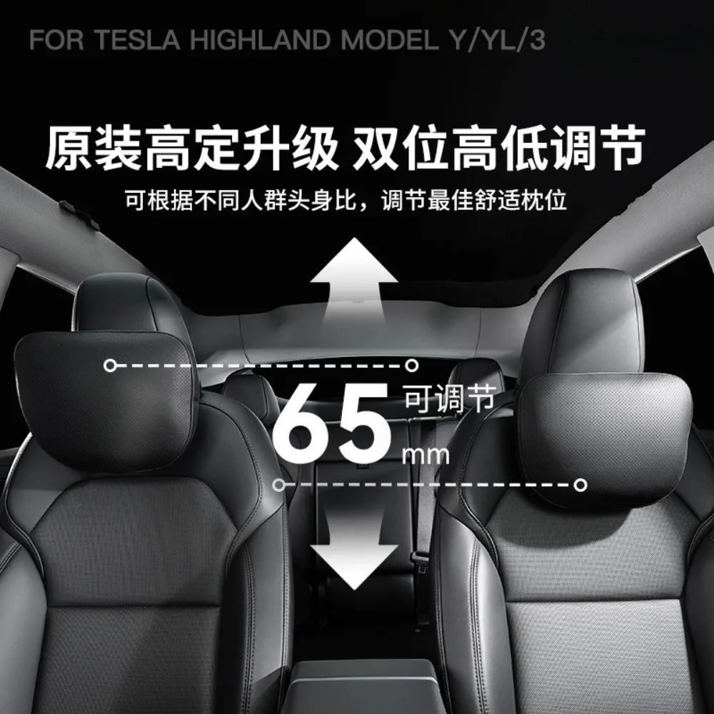 Car Seat Neck Pillow and Lumbar Support Cushion Compatible with Tesla Model 3 Model Y