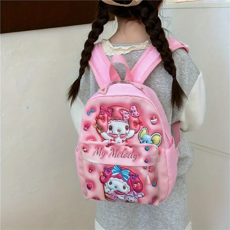 Mochila Sanrio Cartoon para crianças, bonito Anime Schoolbag, mochila Cinnamoroll Pochacco, presente do coração da menina, gama completa, moda