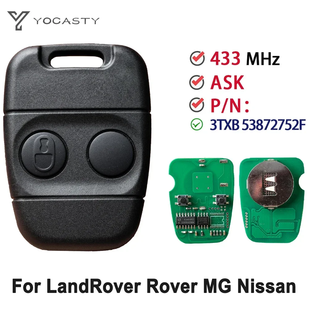 YOCASTY 2 botones 433,92 Mhz ASK llave remota inteligente para LandRover MG Nissan Discovery Freelander 2002 2003 2004 2005 3TXB 53872752 F F F