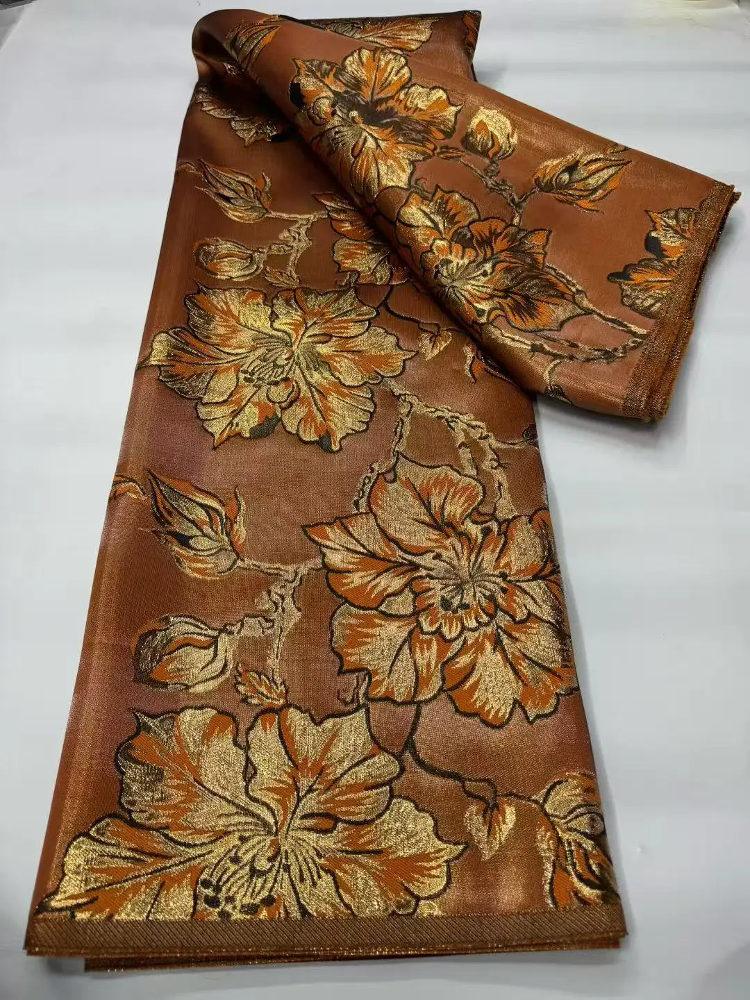 Afrikanische Jacquard Brokat Luxus Stoff Hohe Qualität Floral Organza Tüll Mesh Vergoldung Spitze Französisch Net Brocard Tissu Kleid Nähen