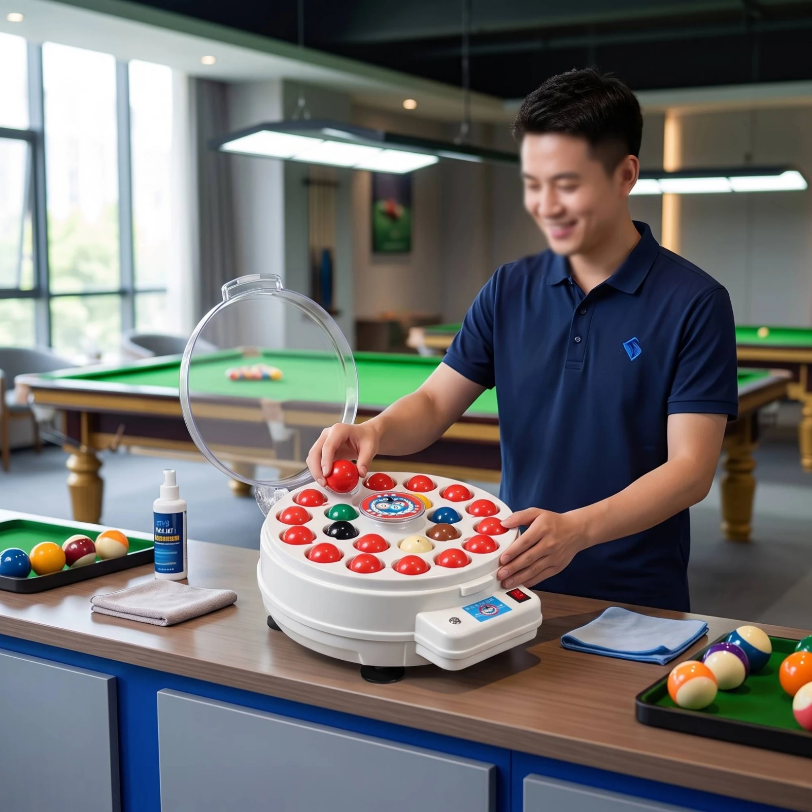 Automatic Billiard Ball Cleaning Machine Electric Automatic Billiard Ball Cleaning Machine Appliance Tabletop Compact view 6