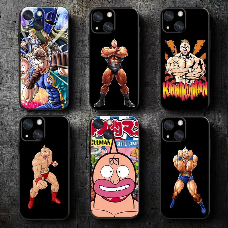 Anime Kinnikuman Apple iPhone Case For 15 14 13 12 11 Mini XS XR X 6S 6 Pro Max Plus Black Soft Cover