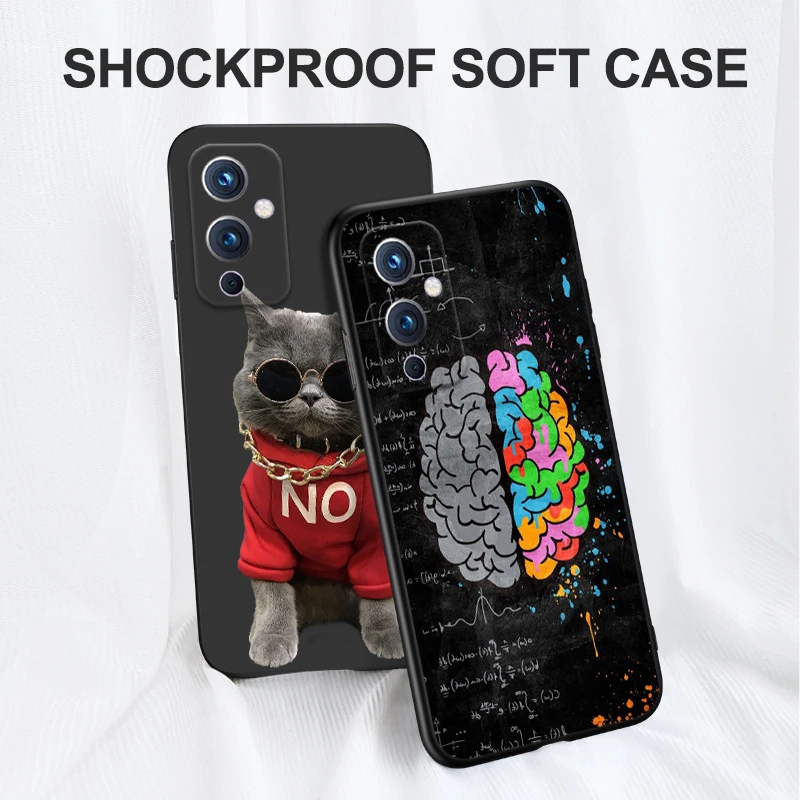 For OnePlus 9 Case For OnePlus 9 Pro Case For OnePlus 9R Case One Plus 9 EU/NA R 9Pro 5G black tpu case car cat game
