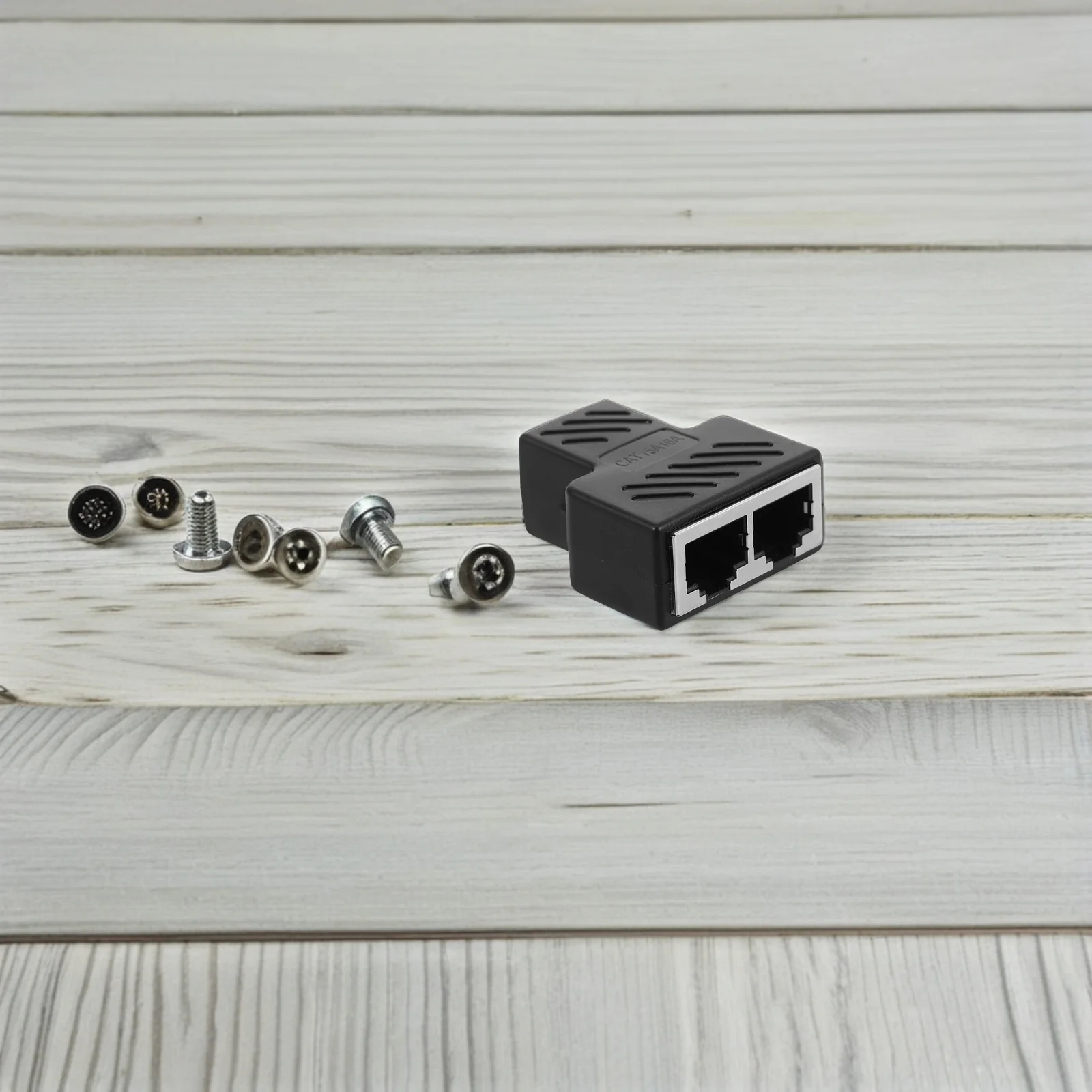 Ethernet Splitter Dual Port Network Adapter for Home Office Use Stable Signal Transmission PVC Material Compact Design Plug and