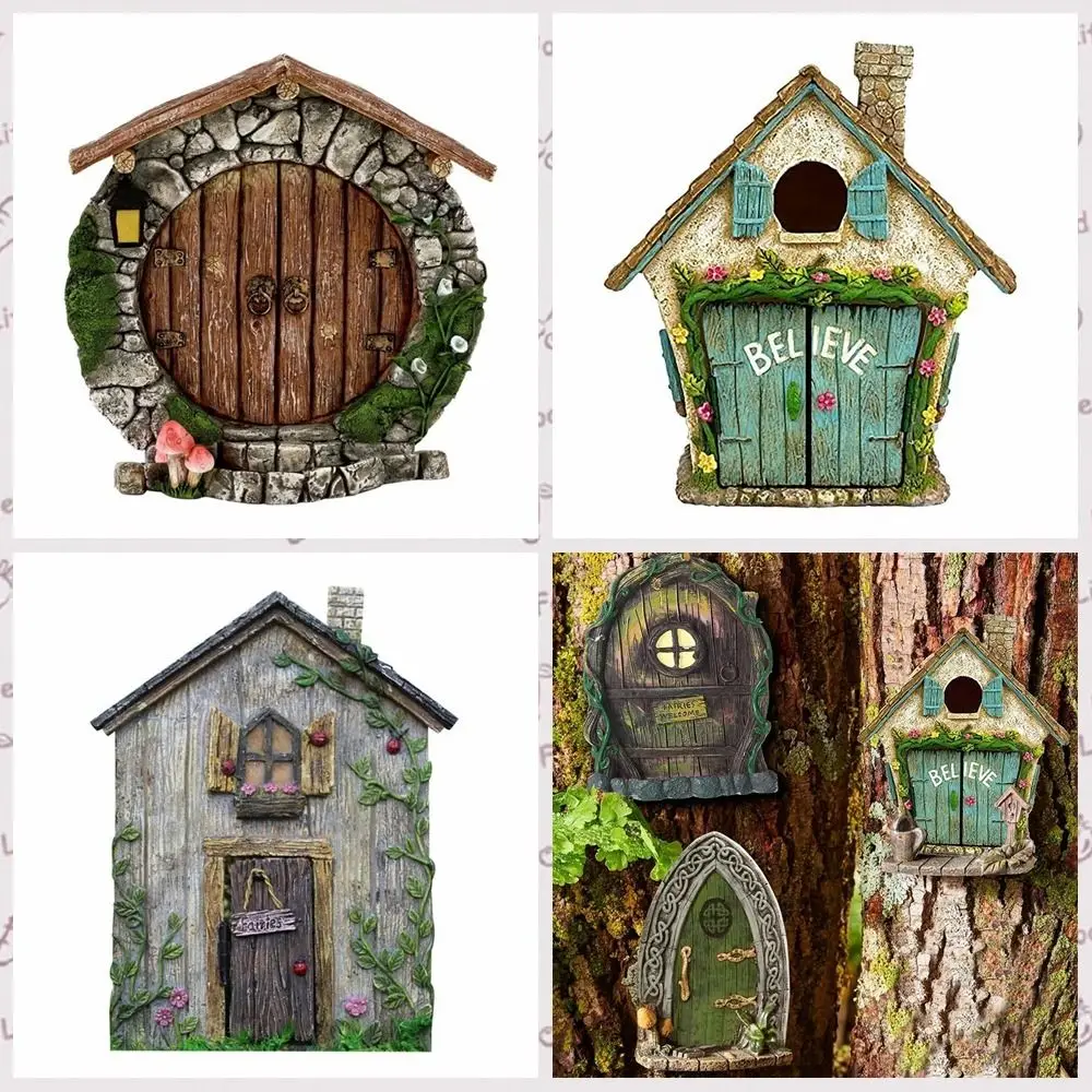 

Fairy Tale Door Fairytales Door Ornaments Pastoral Unique Design Wooden Craft Magical High-Quality Garden Miniatures