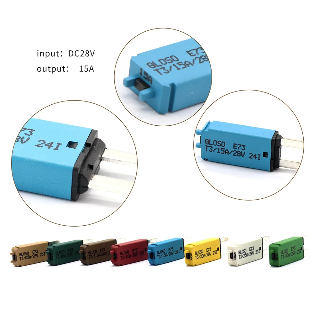 12V 24V 15A Reset Standard Fuse DC Circuit Breaker Trip for Car resettable fuse mini breaker fuse