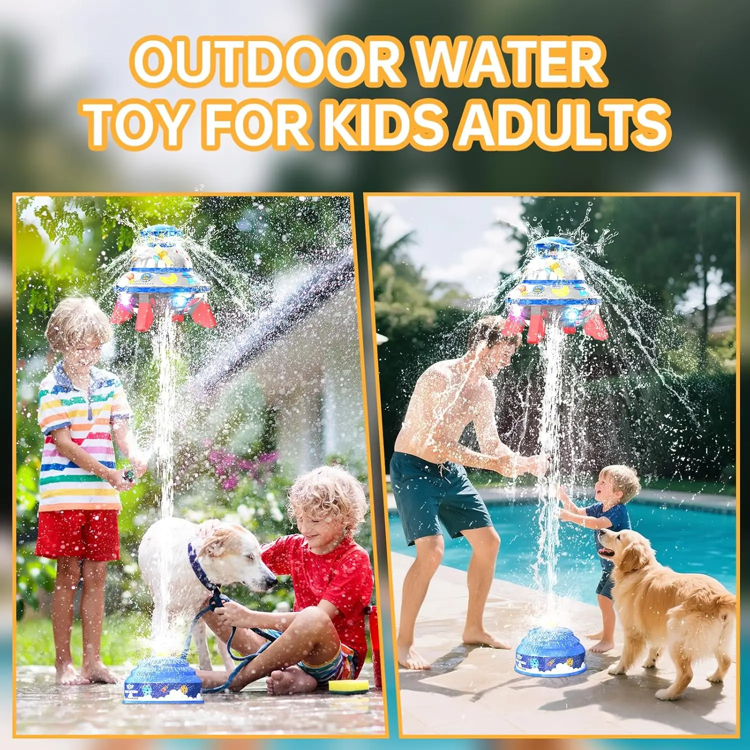 

Launcher Toys Outdoor Water Spray Shooting Jet Pressure Lift Sprinkler Toy Fun Interaction In Garden Lawn Water Toys Kids Gifts