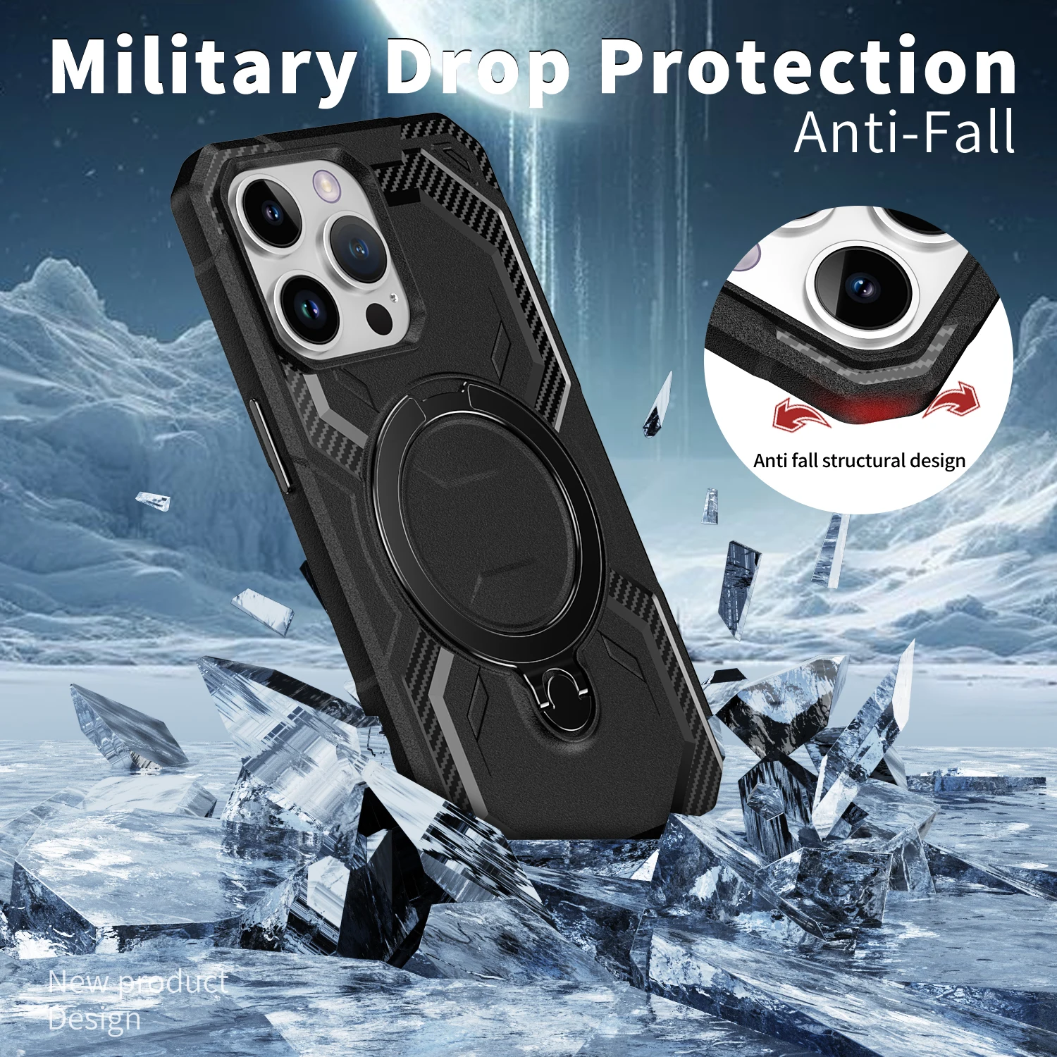 Military Armor Shockproof Case For iPhone 16 15 14 Pro Max 16Plus 15Plus 14Plus 360° Rotating Stand TPU Frame Plastic Back Cover