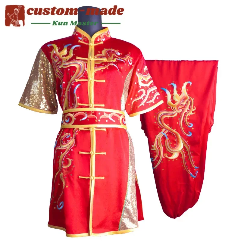 Custom Martial Arts Uniform Kung Fu Suit with Dragon Embroidery Southern Fist Long Fist Reinforced for KungFu Forms Competition