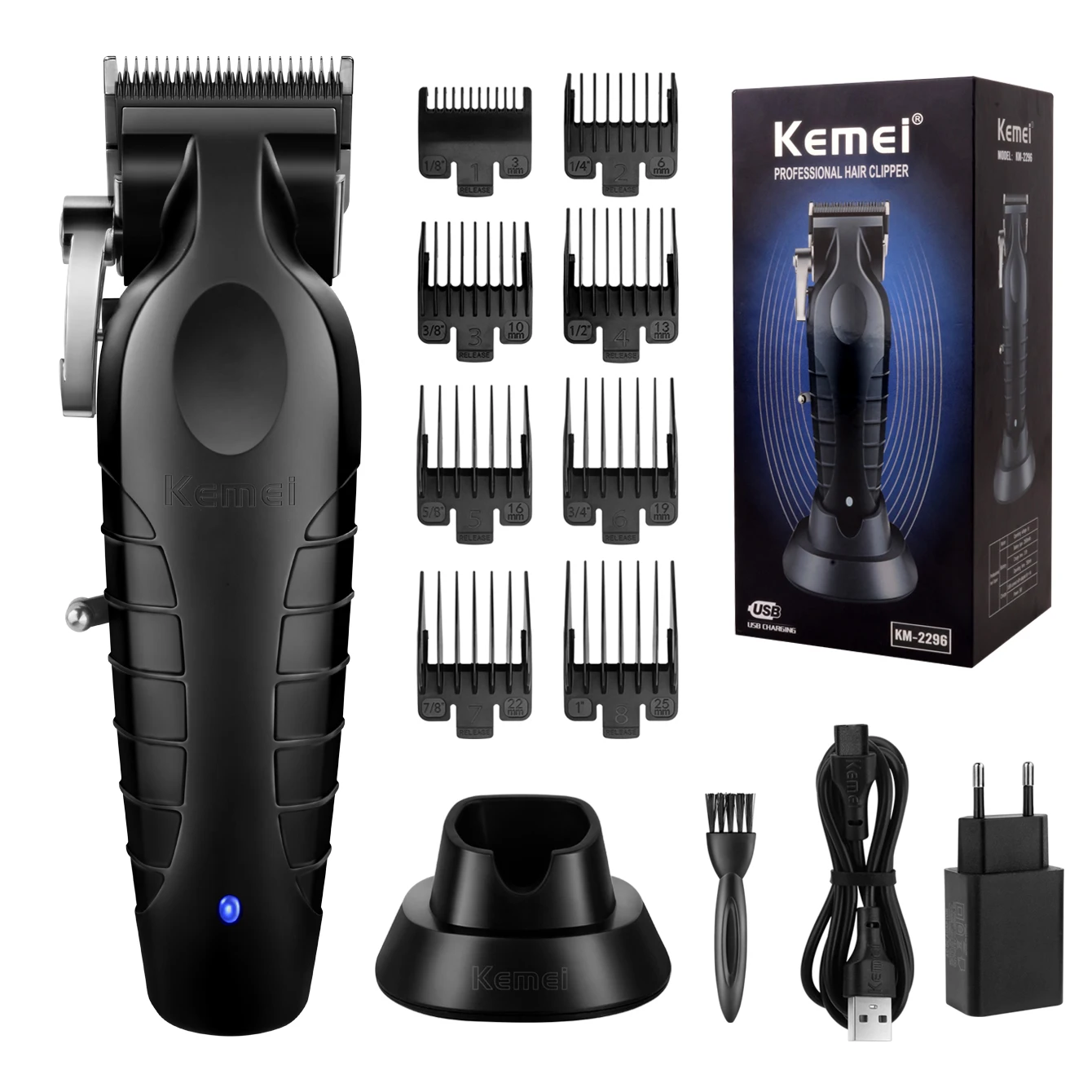 

Kemei KM-2296 Hair Cutting Machine with Seat Charge Professional Hair Clipper for Men Hair Trimmer Machine