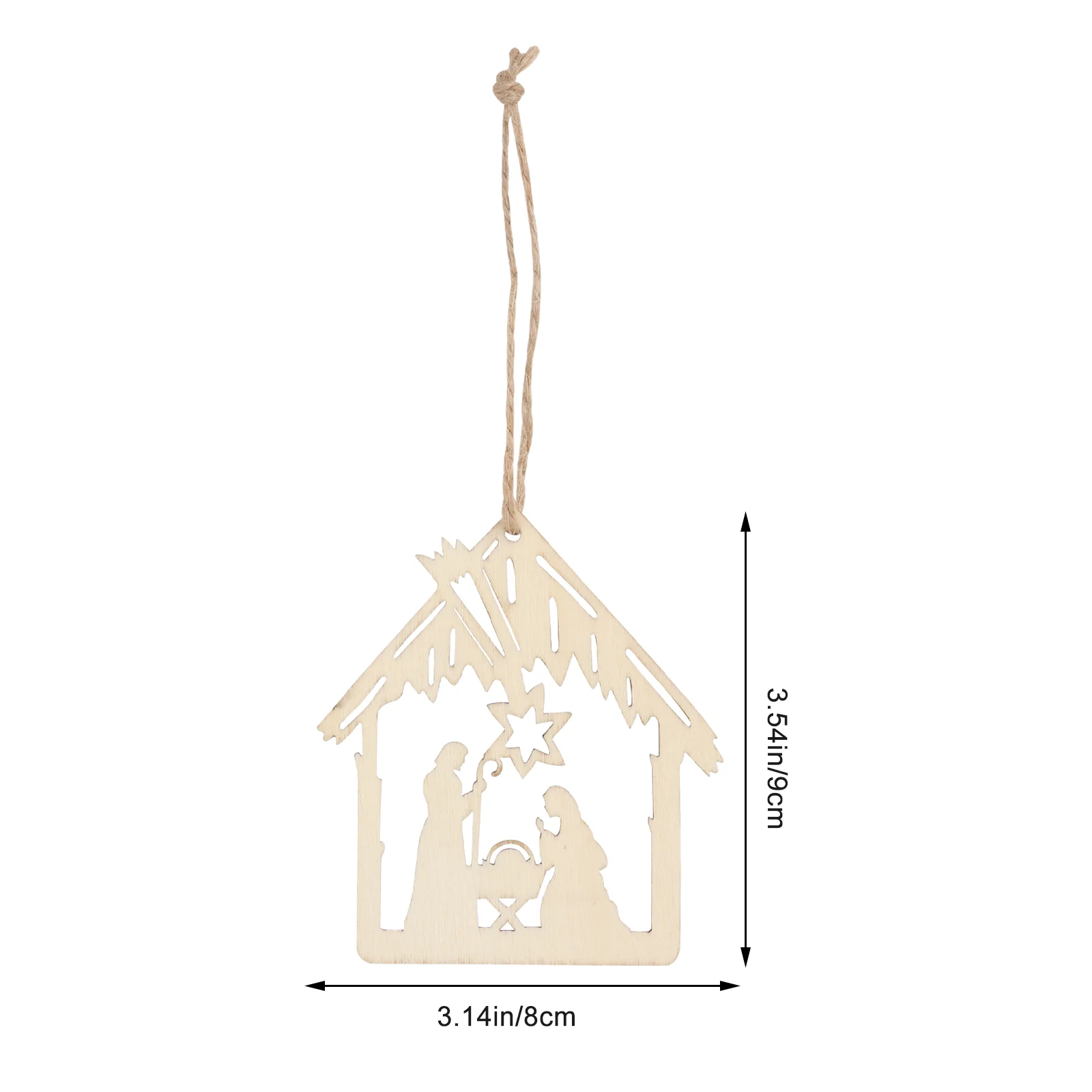 20 Pcs Pendant Blank Celebrate The Birth of Jesus Shape Cutout Festival Ornament Gift Wood Hanging Set