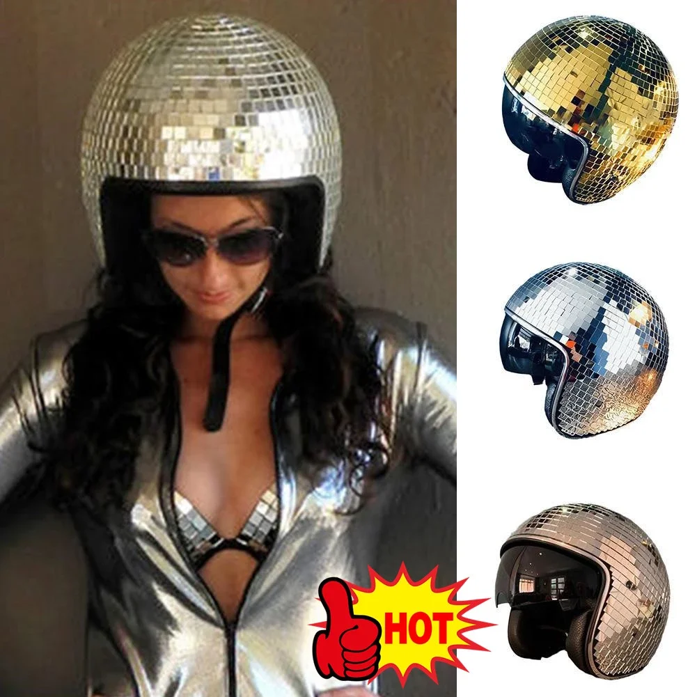 

in Stock Disco Ball Helmet With Retractable Disco Helmet Mirror DJ Disco Party Decor Nightclub Musical Dance Party Stage Props