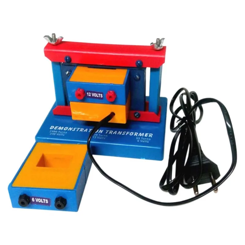 

A demonstration transformer is a device that transfers electrical energy from one AC circuit to another or more AC circuits.
