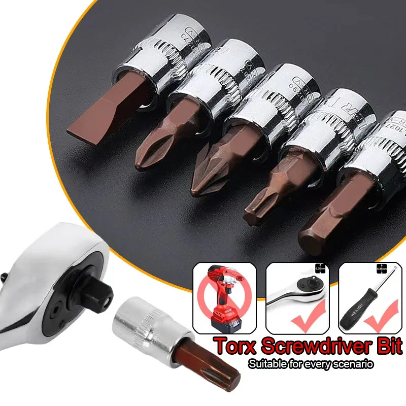 1/4インチドライブソケットセット：5個のトルクス（T15-T40）/4個の六角（H3-6）/3個のMM（4MM-7MM）/3個のPH（PH1-3）/3個のPZ（PZ1-3）ビット - 耐久性のあるハンドツール