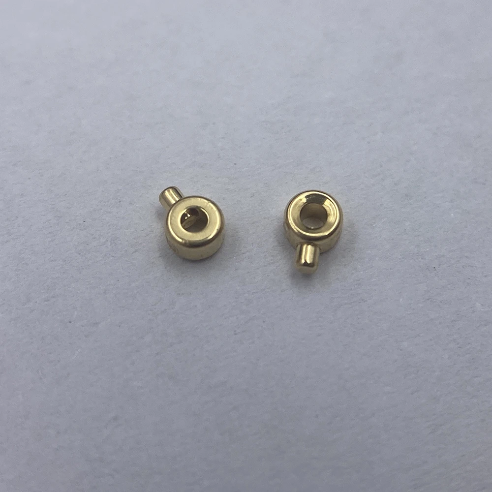 Pure 18k 14K Gold End Clip Tube Beads Cap Fine Jewelry Making DIY Accessories Findings Steeling Wire End Stop Au750 Crimp Beads