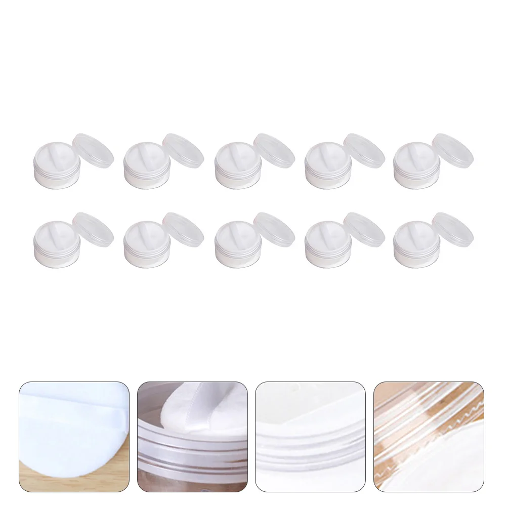 

10pcs Powder Case Lightweight Travel Containers for Loose Powder Reusable Puff Easy Refill No Spillage Portable Makeup