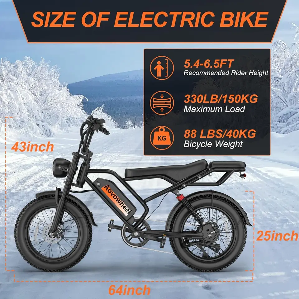 20" Fat Tire Electric Dirt Bike with 48V 18Ah Battery 70 Miles Electric Motorcycle Ebikes 31MPH Top Speed Full Suspension image 5