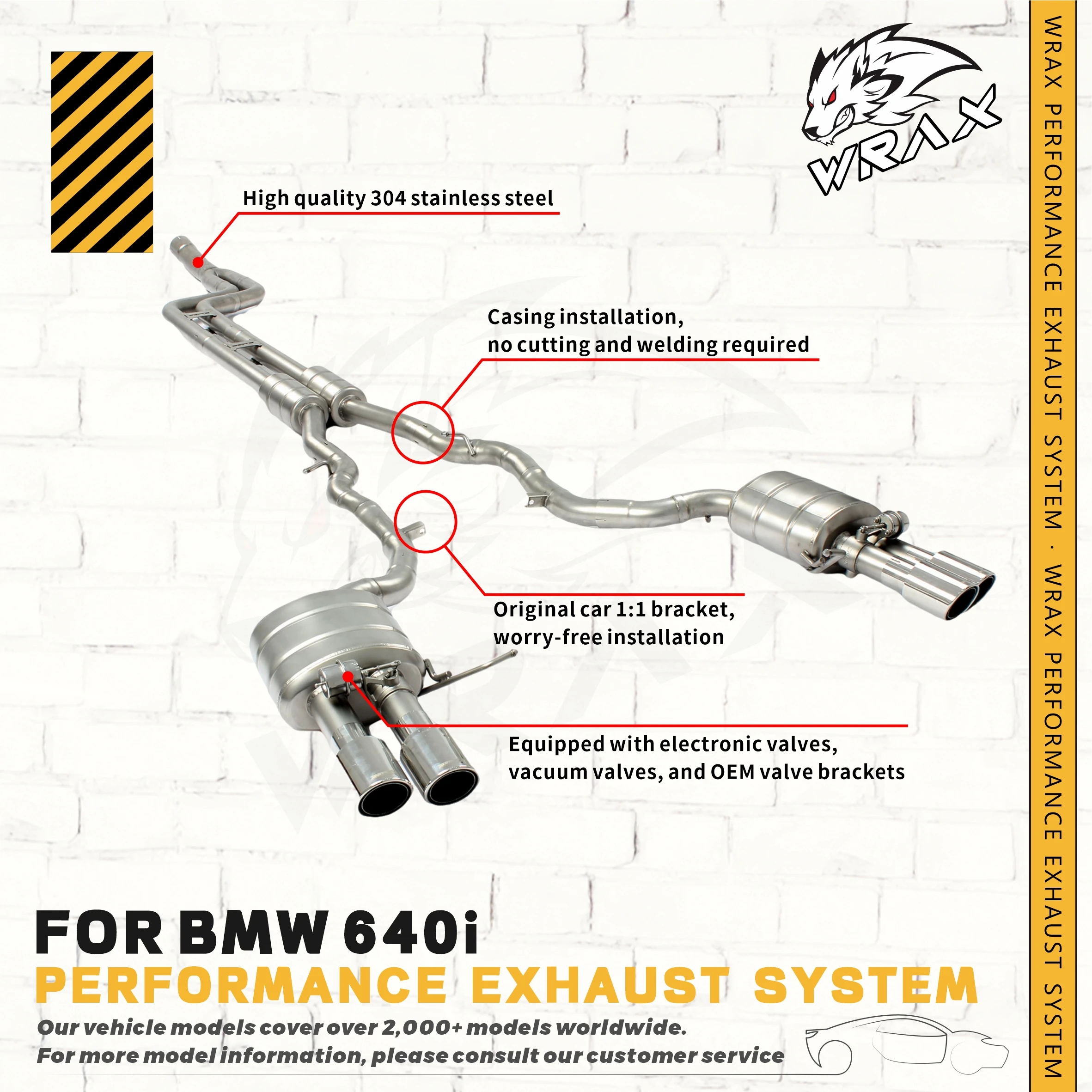 

WRAX Sports catback For BMW 640 640I650 650I F06 F12 F13 Aggressive Sound High Flow Performance Upgrade car accessories