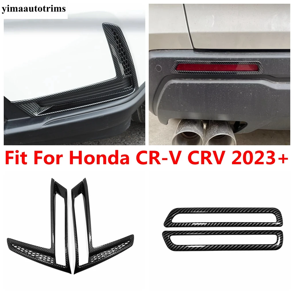 

Front Rear Fog Light Lamp Frame Decor Cover Trim For Honda CR-V CRV 2023 2024 ABS Chrome / Carbon Fiber Accessories Exterior