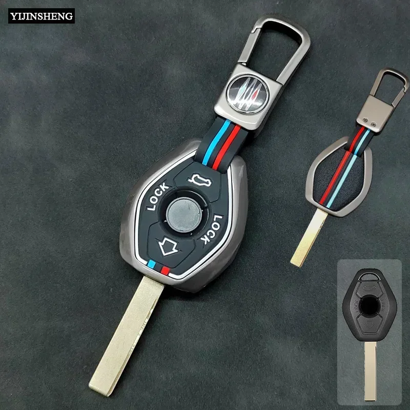 Metall + Silikon Auto Schlüssel Fall Abdeckung Haut Halter für BMW 3 5 7 Serie X5 E53 X3 E46 E39 E38 E60 E63 E61 E64 330i Z3 Z4 E85 E86 M5