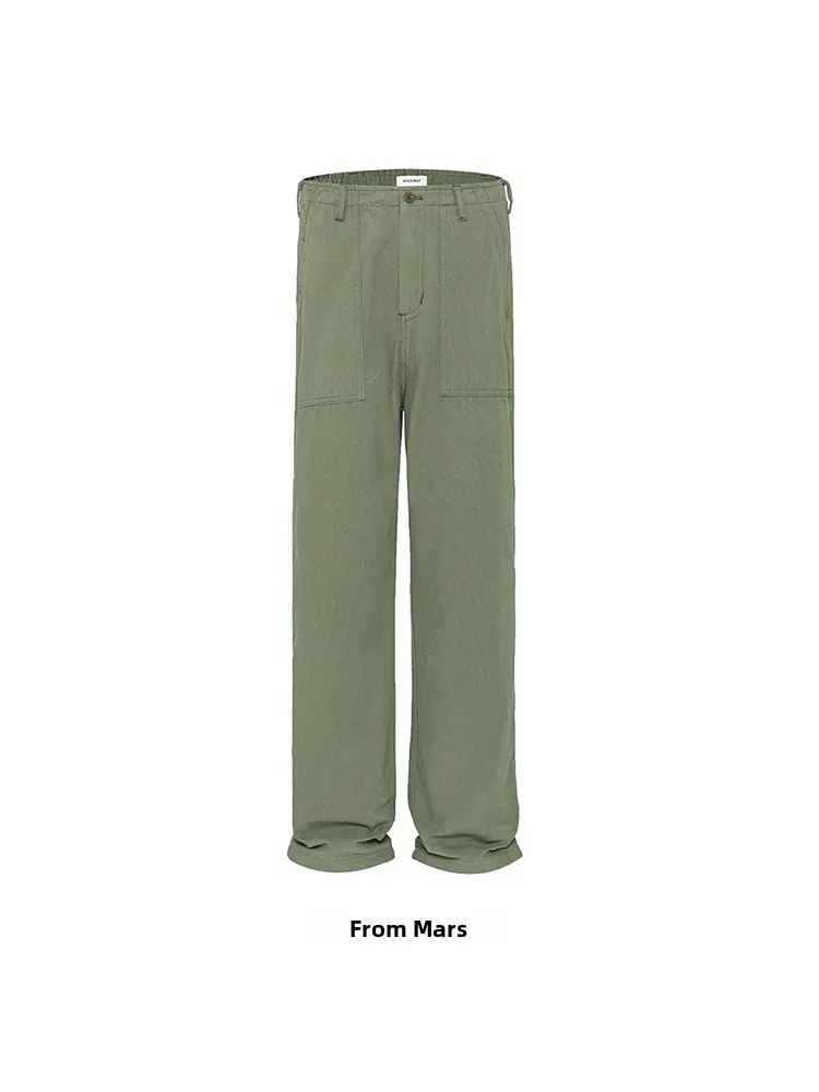 

Retro American Workwear Loose Casual Straight Leg Wide Leg Long Pants Couple from Breaktough Time