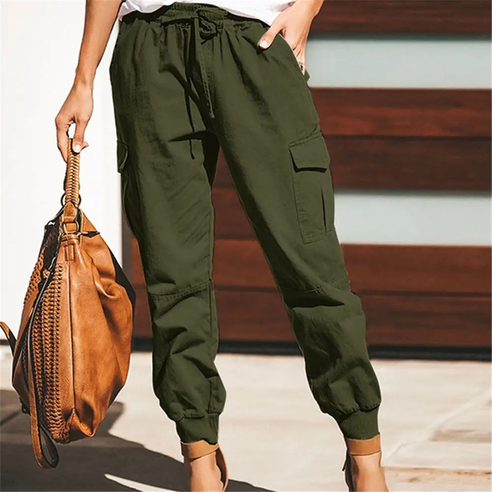 

2023 Women Popular Cargo Pants Plus Size 5XL Hip-Hop Streetwear Casual Sweatpants Large Pockets Cotton Jogger Trousers