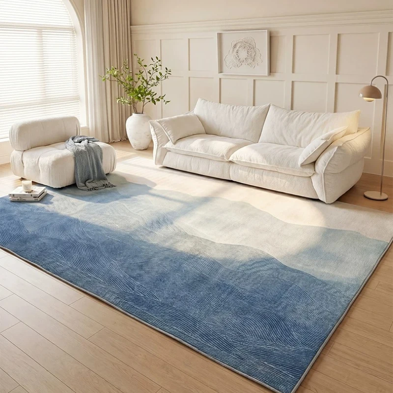 Large Area Living Room Decoration Blue Carpet Thicken Plush Rugs for Bedroom Fluffy Soft Lounge Floor Mat Washable Cloakroom Rug